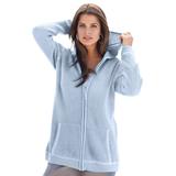 Plus Size Women's Classic-Length Thermal Hoodie by Roaman's in Pale Blue (Size 6X) Zip Up Sweater