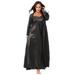 Plus Size Women's The Luxe Satin Long Peignoir Set by Amoureuse in Black (Size 5X) Pajamas