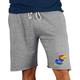 Men's Concepts Sport Gray Kansas Jayhawks Mainstream Terry Shorts