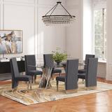 Willa Arlo™ Interiors Marcella 6 - Person Dining Set Metal in Gray | Wayfair FBA0C88D996544DB90DC8278FB343B5A