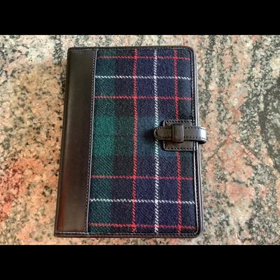 Coach Other | Coach Plaid Fabric & Black Leather Photo Album | Color: Blue/Green | Size: 6 3/4”L X 4 7/8”W X 1/2”D