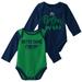 Newborn & Infant Green/Navy Notre Dame Fighting Irish Little Player Long Sleeve 2-Pack Bodysuit Set