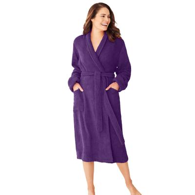 Plus Size Women's Short Terry Robe by Dreams & Co. in Rich Violet (Size 5X)