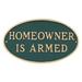 Red Barrel Studio® Boglarka Homeowner Is Armed Statement Garden Plaque Metal | 6 H x 10 W x 0.25 D in | Wayfair 389B948EDC5846EAB429446D021D51A8