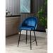 Etta Avenue™ Colombes 25.79" Counter Stool Upholstered/Velvet/Metal in Blue | 37.8 H x 20.67 W x 21.06 D in | Wayfair