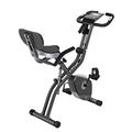 Folding Exercise Bike with 10-Level Adjustable Magnetic Resistance | Upright and Recumbent Foldable Stationary Bike is The Perfect Workout Bike for Home Use for Men, Women