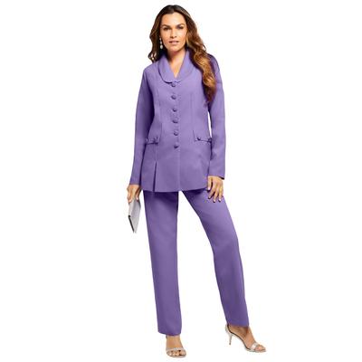 Plus Size Women's Ten-Button Pantsuit by Roaman's in Vintage Lavender (Size 22 W)