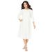 Plus Size Women's Lace Swing Dress by Roaman's in White (Size 18/20)