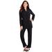 Plus Size Women's Ten-Button Pantsuit by Roaman's in Black (Size 30 W)