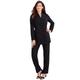Plus Size Women's Ten-Button Pantsuit by Roaman's in Black (Size 30 W)