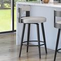 Wade Logan® Corda Swivel Counter & Bar Stool Upholstered/Metal in Gray/Black/Brown | 38.25 H x 18 W x 19.5 D in | Wayfair