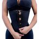 YIANNA Women Latex Underbust Waist Training Corsets/Cincher Zip&Hook Hourglass Body Shaper, A-black, Medium