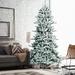 The Holiday Aisle® Snow Flocked 7' Fir Artificial Christmas Tree, Metal in Green | 84 H x 46.8 W in | Wayfair 7640AB3AD82645F78677A17757E968C4