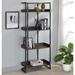 Steelside™ Ember 4-shelf Etagere Bookcase in Black | 67.5 H x 26.25 W x 14 D in | Wayfair F7566FB8C5224F898455147F3DACAEFD