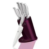 Berlinger Haus 6-Piece Knife Set w/Stainless Steel Stand Kikoza Collection Stainless Steel in Indigo | Wayfair BH-2269