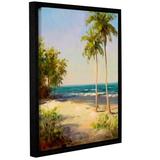 Highland Dunes Palms On The Beach II - Painting Print on Canvas in White | 36 H x 48 W x 2 D in | Wayfair 5FEC3ABC231B4AAC8011F000888E0926