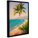 Highland Dunes 'Palms On The Beach' - Painting Print on Canvas in White | 36 H x 48 W x 2 D in | Wayfair 1866AC0B9C034AF78C19BE2309B844C7