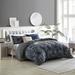 Red Barrel Studio® Branddon Floral Reversible Comforter Set Polyester/Polyfill/Cotton Sateen in Blue/Gray | Queen Comforter + 2 Shams | Wayfair