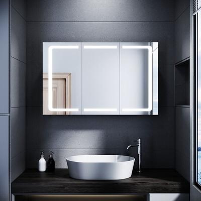 Spiegelschrank mit led Beleuchtung Badspiegel Badschrank Edelstahl Badezimmer Schrank Steckdose, Image