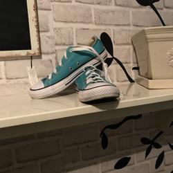 Converse Shoes | Converse Turquoise Tennis Shoe | Color: Blue/White | Size: 3bb