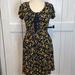 Anthropologie Dresses | Maeve Anthro Navy Floral Short Sleeve Jersey Dress | Color: Blue/Yellow | Size: S
