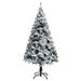 The Holiday Aisle® Christmas Tree Artificial Tree w/ Stand & Flocked Snow PVC, Metal in Green | 82.7" x 53.1" | Wayfair