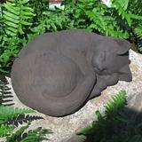 Nichols Bros. Stoneworks Small Curled Cat Concrete, Copper in Brown | 3.5 H x 9.5 W x 8 D in | Wayfair GNCCRLS-DW