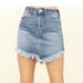 Free People Skirts | Free People Frayed Hem Blue Denim Mini Skirt Sz27 | Color: Blue | Size: 27