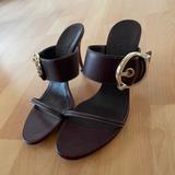 Gucci Shoes | Gorgeous New Gucci Leather Strappy Sandal Heels | Color: Brown/Red | Size: 8