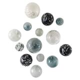 WORLDLY GOODS TOO 15 Piece Spheres Wall Décor Set Glass in Black/Gray | 6 H x 66 W x 6 D in | Wayfair 2GA-WALL/CB