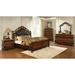 Fleur De Lis Living Monticello Tufted Solid Wood & Storage Sleigh Bed Wood & /Upholstered/Faux leather in Brown | 73 H x 81 W x 102 D in | Wayfair