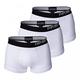 Emporio Armani Men's 3-Pack Trunk Underwear, Bianco/Bianco/Bianco-White/White/White, S