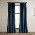 HPD Half Price Drapes Heritage Plush Velvet Curtain (1 Panel), Polyester Blend, Eternal Blue, 50 in x 84 in