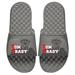 Men's ISlide Tom Brady Gray NFLPA Tonal Pop Slide Sandals