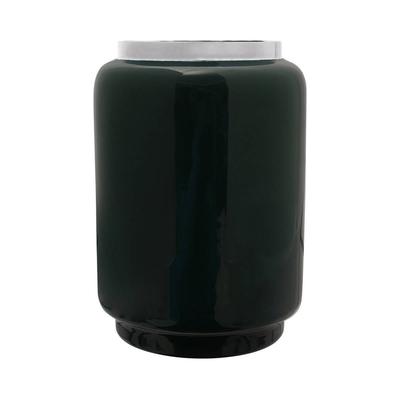 Gallazzo Vase with love to detail - 14,5cmx14,5cmX20cm Dunkelgrün / Silber Image