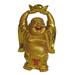 Dakota Fields Chinese Buddha w/ Hands up Carrying Ingot Figurine Resin in Yellow | 4 H x 3 W x 2 D in | Wayfair 02E509694AE9422993102FED62B35CAD