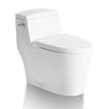 Sarlai 1.6 GPF Elongated One-Piece Toilet (Seat Included) in White | Wayfair DC-MTLC80