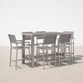 AllModern Lysa Rectangular 6 - Person 59" Long Aluminum Bar Height Outdoor Dining Set Wood/Metal in Gray | 43 H x 59 W x 28 D in | Wayfair