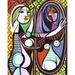 Vault W Artwork Girl Before Mirror by Pablo Picasso - Wrapped Canvas Graphic Art Print Canvas, in Black/Blue/Red | Wayfair