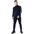 Fabrica Fashion New Men's Plain Stripe Panel Tracksuits 100% Polyester Slimfit Tracksuit Sets (Black-Grey, S)