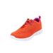 Wide Width Women's CV Sport Eddie Sneaker by Comfortview in Vibrant Papaya (Size 7 W)