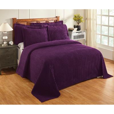 Better Trends Jullian Collection in Bold Stripes Design Bedspread by Better Trends in Plum (Size QUEEN)