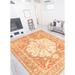 Gray/Orange 133 x 96 x 0.5 in Area Rug - Bloomsbury Market Bayan Oriental Hand Knotted Orange/Gray/Ivory Area Rug | Wayfair