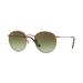 Ray-Ban Round Metal RB3447 Large Sunglasses Shiny Medium Bronze Frame Green Gradient Brown Lenses 9002A6-53