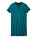 Men's Big & Tall Short-Sleeve Henley Nightshirt by KingSize in Heather Teal (Size 3XL/4XL) Pajamas