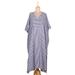 Delhi Stripe,'Relaxed Striped Cotton Caftan Dress'