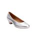 Wide Width Women's The Vida Slip On Pump by Comfortview in Silver (Size 9 1/2 W)