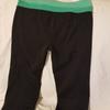 Lululemon Athletica Pants & Jumpsuits | Lululemon Athleta Black Workout Capri Green Waist | Color: Black/Green | Size: 6