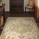 White 108 x 0.39 in Indoor Area Rug - Lark Manor™ BuckHill Oriental Handmade Tufted Wool Moss/Beige Area Rug Wool | 108 W x 0.39 D in | Wayfair