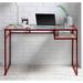 Latitude Run® Desk Glass/Metal in Red | 31 H x 48 W x 24 D in | Wayfair BE979FDF2E6947CC9191CC565584937F